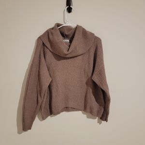 Olive + Oak Womens Cowl Neck‎ Sweater Size Medium M Tan Oversized